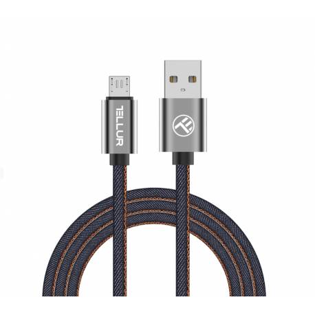 TELLUR TLL155371 USB - micro usb kábel kábel, farmer hatású, 1m